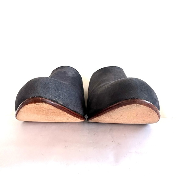 NISOLO SOPHIA INDIGO BLUE LEATHER NUBUCK BLOCK-HEEL SLIP-ON MULES. SzUS6/EU36 - Picture 8 of 11